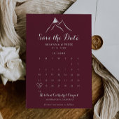 Bourgogne Witte Berg Sla de Datumkalender op Save The Date