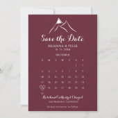 Bourgogne Witte Berg Sla de Datumkalender op Save The Date (Voorkant)