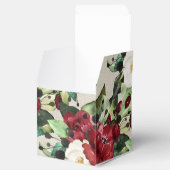 Bourgogne Witte Groene Bloemen | Gray Grunge Bedankdoosjes (Geopend)