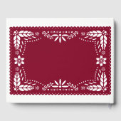 Bourgogne, witte papel picado Mexicaanse Quinceañe Gastenboek (Achterkant)