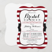 Bourgogne & witte strepen; Elegant Vrijgezellenfee Kaart (Voorkant / Achterkant)