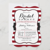 Bourgogne & witte strepen; Elegant Vrijgezellenfee Kaart (Voorkant)