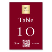 Bourgogne witte zaken logo QR code tabel nummer Kaart (Achterkant)
