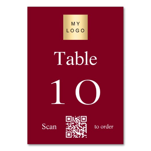 Bourgogne witte zaken logo QR code tabel nummer Kaart (Achterkant)