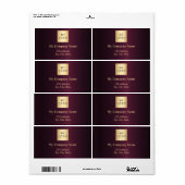 Bourgogne zakelijke logo retour adres verzending etiket (Full Sheet)