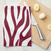 Bourgogne Zebra Animal Print Theedoek (Quarter Fold)