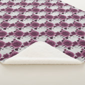 Bourgogne Zilver Bloemen Sherpa Deken (3/4)