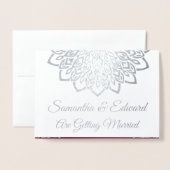 Bourgogne Zilver Elegante Bruiloft Uitnodiging (Voorkant met envelop)