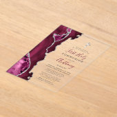 Bourgogne Zilveren Agaat Eerste Heilige Communie Acryl Uitnodigingen (Laagn)