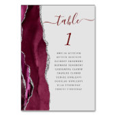 Bourgogne Zilveren Agaat Licht Grijs Bruiloft Kaart (Voorkant)