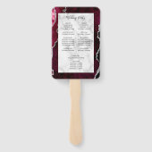 Bourgogne Zilveren Agaat Marmeren Trouwprogramma Handwaaier (Achterkant)