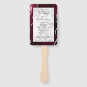 Bourgogne Zilveren Agaat Marmeren Trouwprogramma Handwaaier (Voorkant)