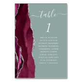 Bourgogne Zilveren Agaat Sage Groene Bruiloft Kaart (Achterkant)