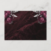 Bourgogne Zilveren Bloemen Agaat Script Wedding RS Informatiekaartje (Achterkant)