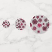 Bourgogne & zilveren bloemen confetti (Voorkanten)