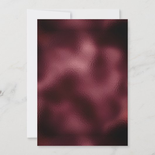 Bourgogne Zilveren Bloemen Geometrische Save the D Save The Date (Achterkant)