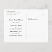 Bourgogne Zonnebloem Bruiloft Save The Date Briefk Aankondigingskaart (Achterkant)