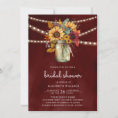 Bourgogne Zonnebloemen Foto QR Code Vrijgezellenfe Kaart (Voorkant)