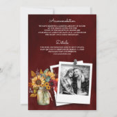 Bourgogne Zonnebloemen Mason Jar Alles in een brui Kaart (Achterkant)