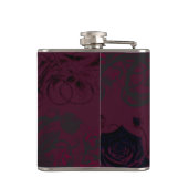 Bourgogne & Zwart Donkere Tuin Gotische Glam Bruil Heupfles (Achterkant)