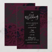 Bourgogne & Zwart Donkere Tuin Gotische Glam Bruil Kaart (Voorkant / Achterkant)