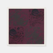Bourgogne & Zwart Donkere Tuin Gotische Glam Bruil Servet (Voorkant)