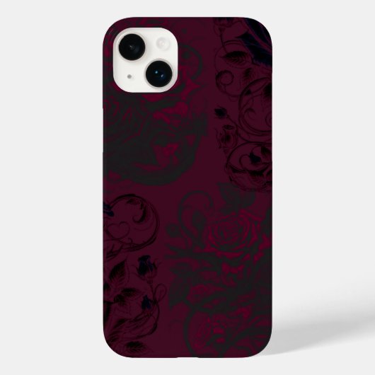 Bourgogne & Zwart Donkere Tuin Gotische Glam Case-Mate iPhone Case (Achterkant)