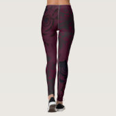 Bourgogne & Zwart Donkere Tuin Gotische Glam Leggings (Achterkant)