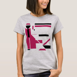 Bourgogne Zwart Geometrische Figuur-achtige Art MC T-shirt