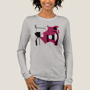 Bourgogne Zwart Geometrische Vormen Abstract MCM S Tri-Blend Shirt