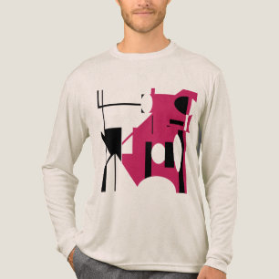Bourgogne Zwart Geometrische Vormen Abstracte MCM  Tri-Blend Shirt