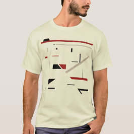Bourgogne Zwart Grijs Geometrische Abstracte MCM L T-shirt