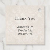 Bourgogne & zwart krijtbord Damask Bloemen bruilof Bedankjes Labels (Achterkant)