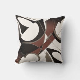 Bourgogne Zwart Tan Wit Draaiend Gekanteld Abstrac Kussen