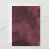 Bourgogne Zwart & Zilver Bruiloft Uitnodiging (Achterkant)