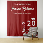 BourgogneMaroon en wit Afstuderen foto achtergrond Wandkleed (In situ)