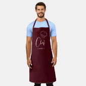 Bourgognig schattig pet en scriptgepersonaliseerde schort (Gedragen)