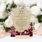  Bourgognige Alice in Wonderland Weddenschap Acryl Uitnodigingen