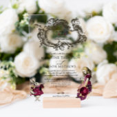  Bourgognige Alice in Wonderland Weddenschap Acryl Uitnodigingen