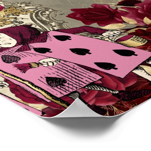 Bourgognige Alice in Wonderland Weddenschap Poster (Hoek)
