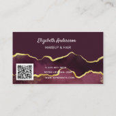 Bourgognige goudmakreel met elegante moderne QR-co Visitekaartje (Achterkant)