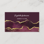 Bourgognige goudmakreel met elegante moderne QR-co Visitekaartje (Voorkant)