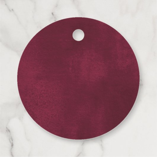 Bourgognige kerstflora bedankjes labels (Achterkant)