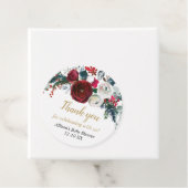 Bourgognige kerstflora bedankjes labels (In situ)