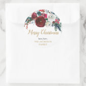 Bourgognige kerstflora ronde sticker (Tas)