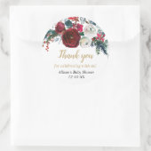 Bourgognige kerstflora ronde sticker (Tas)