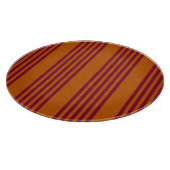 Bourgogrood en verbrand oranje vijf stripe patrone snijplank (Hoek)