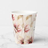 Bourgondi crème bloemrijke bruidsdouche papieren bekers (Rechts)