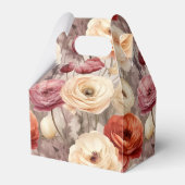 Bourgondi crème lente bloemen bruiloft bedankdoosjes (Voorkant Zijde)