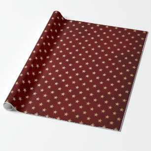 Bourgondi en Kraft Retro Kerstmis Cadeaupapier